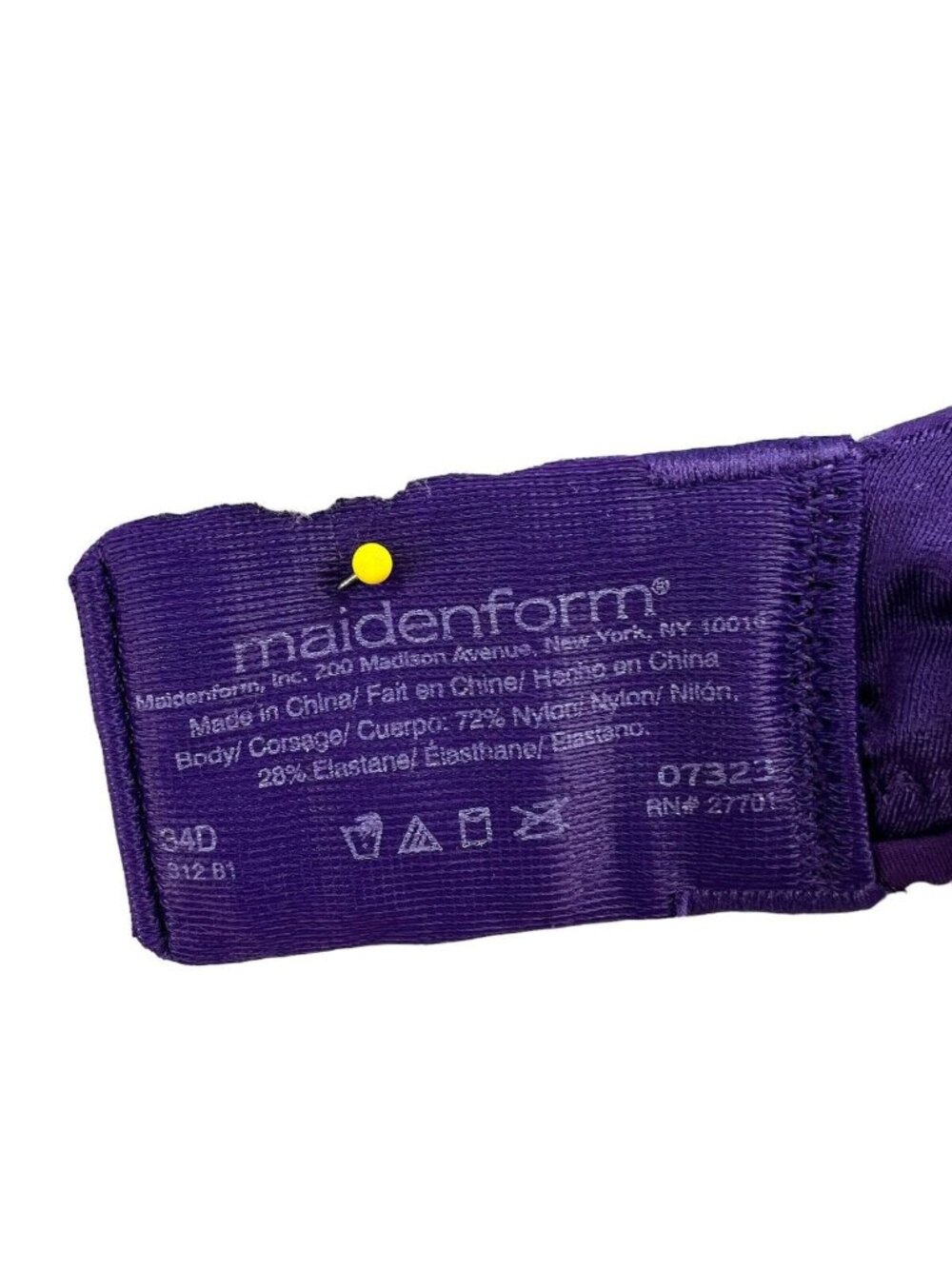 Maidenform 34D Underwire Contour Bra T-Shirt Purple Soft Cup EUC RN 27701 - Picture 11 of 13